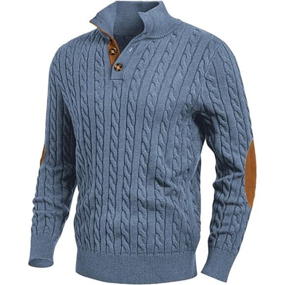Other - NEW Men's Cable Knit Pullover Sweater Casual Long Sleeve Stand Collar